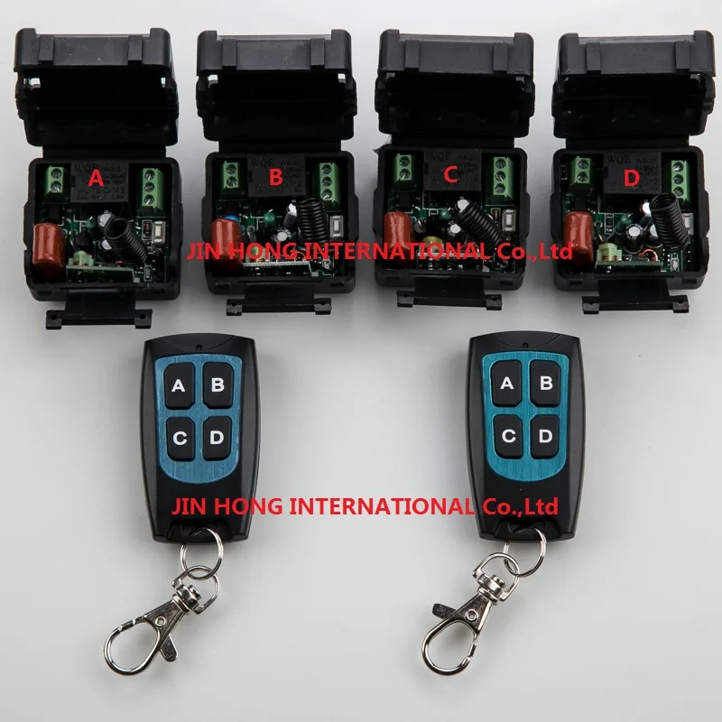 

AC220V 1CH 10A RF Wireless Remote Control Switch System teleswitch 4* transmitter & 2* receiver relay Receiver Smart Home Switch