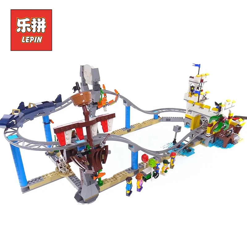 

Lepin City Park 24051 the Pirate Roller Coaster 3 in 1 Model Building Blocks Bricks 31084 Legoinglys Creators Toys for Children