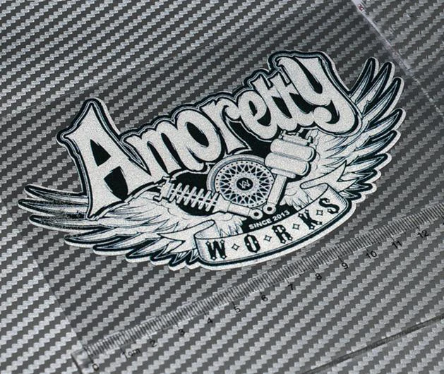 new! retro motorcycle stickers wing HELLAFLUSH reflective car sticker windshield decals