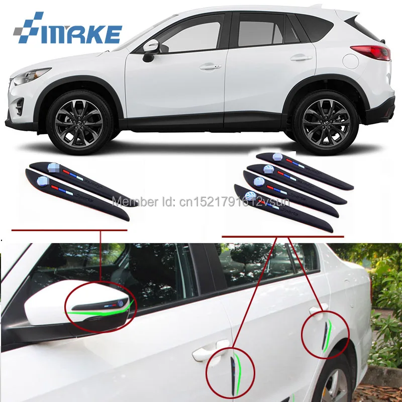 

smRKE Auto Side Mirror Protector Door Side Edge Protection Guards Stickers For Mazda 2 3 5 6 CX-4 CX-5 CX-7 CX-9 Axela ATENZA