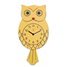 Reloj de péndulo de madera, bonito reloj Vintage con búho, reloj de pared, reloj mural para niños, diseño moderno, Wandklok, decoración para sala de estar 583