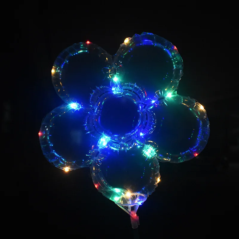 Светящийся светодиодный шар с 70 см палкой форма цветка сливы прозрачный 3 м струна Радужное свечение воздушные шары для свадьбы вечеринки декор