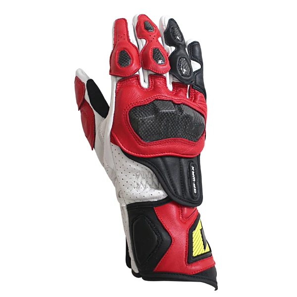 Moto Glove moto rcycle перчатки GP PRO для мужчин из натуральной кожи moto cross Защитное снаряжение Велоспорт Guantes moto Luvas da moto cicleta - Цвет: Красный