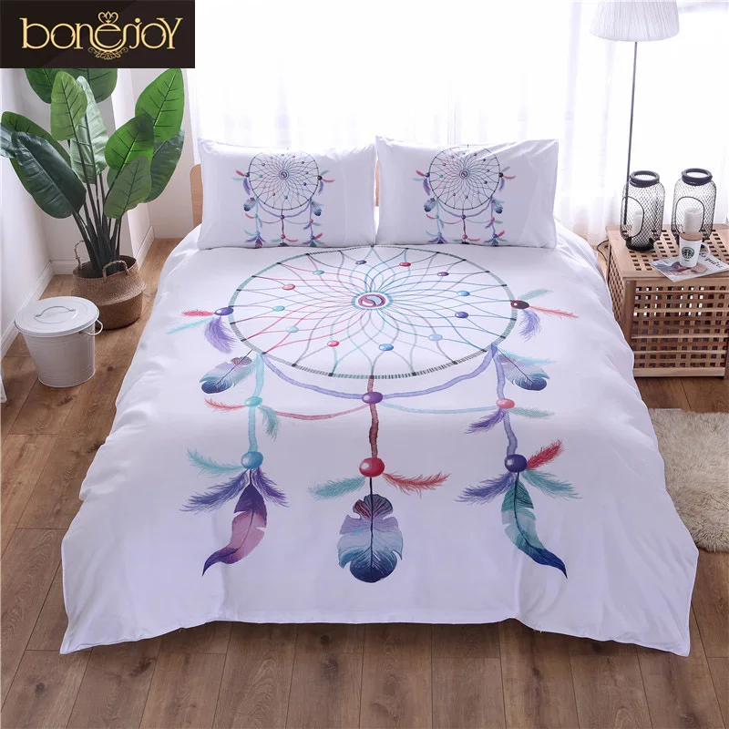 Bonenjoy White Dreamcatcher Bed Set Queen Size Duvet Cover Set