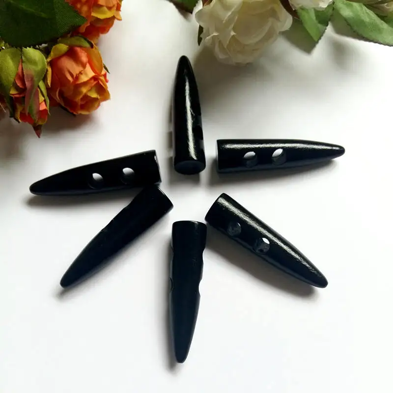 15pcs 53mm Duffel Coat Clothes Wooden Buttons Wooden Line Bullet type