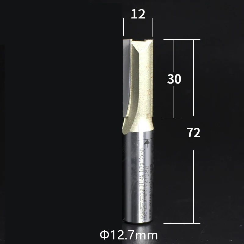 1 шт- ЧПУ твердосплавная Концевая фреза, деревообрабатывающий фреза, деревообрабатывающий фреза, метрический 2 флейты прямой долбежный нож - Длина режущей кромки: 12.7mm x 12mm