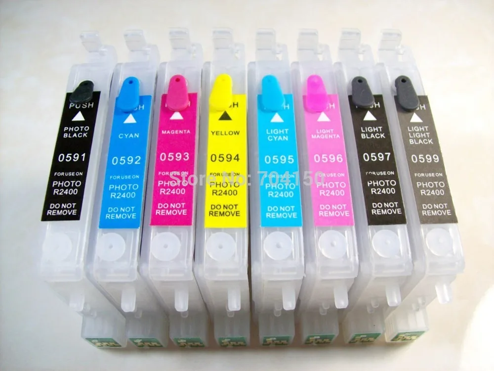 9x For Epson Stylus Photo R2400 printer ink for Epson T0591 T0592 T0593