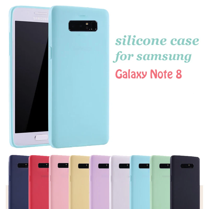 Luxury Cute Pink Candy Color Soft Tpu Silicone Phone Case for Samsung Galaxy Note 8 Silicon Back Cover Celular Note8 Coque |