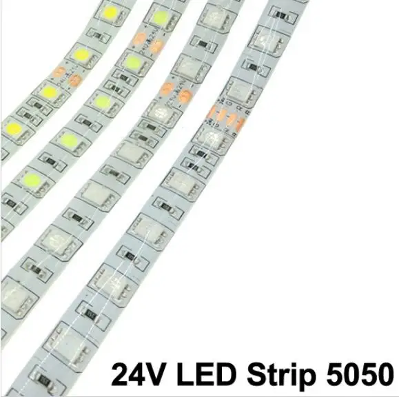 

LED Strip 24V 5050 SMD 60LEDs/m Light strip 5 M 24 V LED Strip Light SMD5050 No waterproof waterproof lamp Ribbon TV Backlight