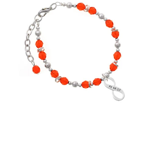 Psalm 46:10 Infinity Sign Orange Beaded Bracelet