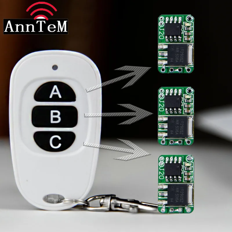 

ANNTEM Relay dc power remote control switch wireless switch module single way power switch silent switch Slim and super small