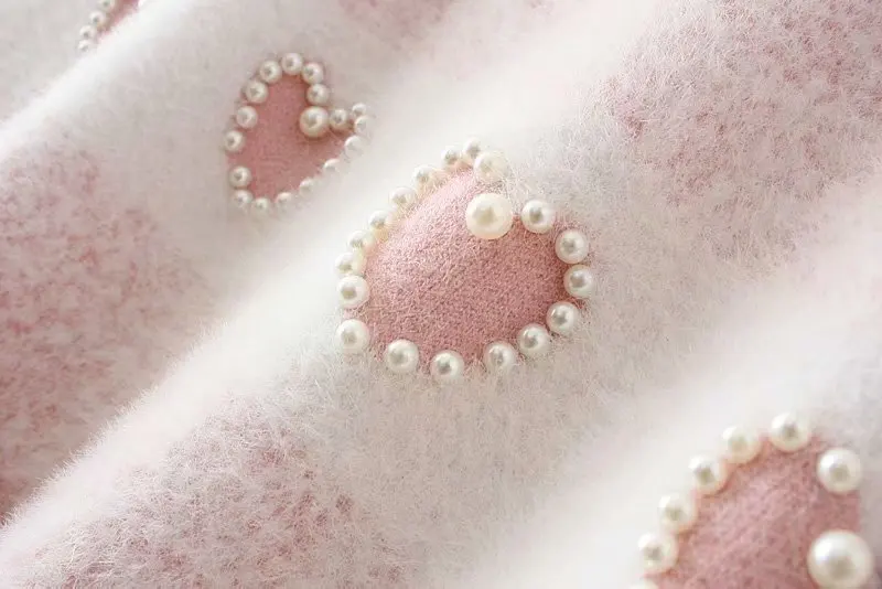 Pearls Knitted Sweater Women Turn-down Collar Pullovers Loose Casual Plus Size Sweater Blue Pink KKFY2948 Pearls Knitted Sweater Women Turn-down Collar Pullovers Loose Casual Plus Size Sweater Blue Pink KKFY2948