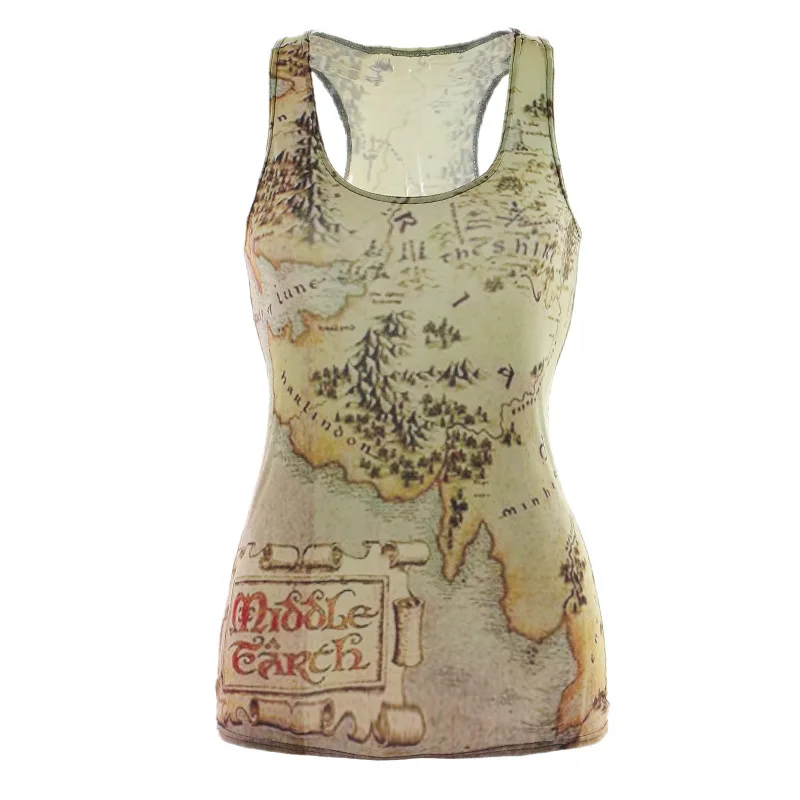 

2018 summer tank tops Tribe Map 3D digital printing vest Women casual stretch sheath slim sexy vest girl clothing Free shipping