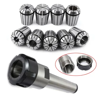 9pcs/set MT3 M12 ER32 Collet Chuck Morse Taper Holder + ER32 Spring Collets For CNC Lathe Milling Tool