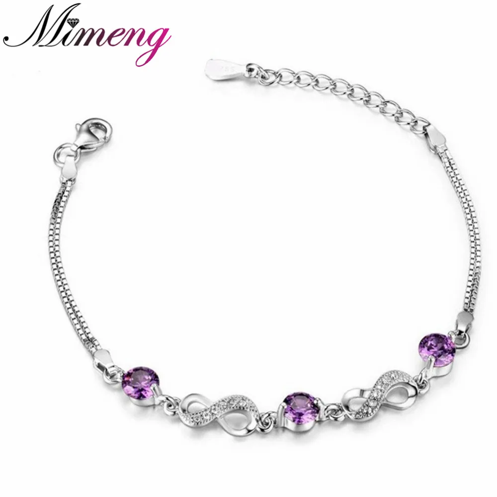 

Christmas Gift AAA 100% Sterling Silver 925 Jewelry Bracelets & Bangles "Lucky Eight" Bracelet Free Shipping
