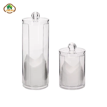 

Msjo Cotton Swab Storage Boxes Bins Acrylic Makeup Organizer Round Container Plastic Cotton Swab Storage Box Organizer