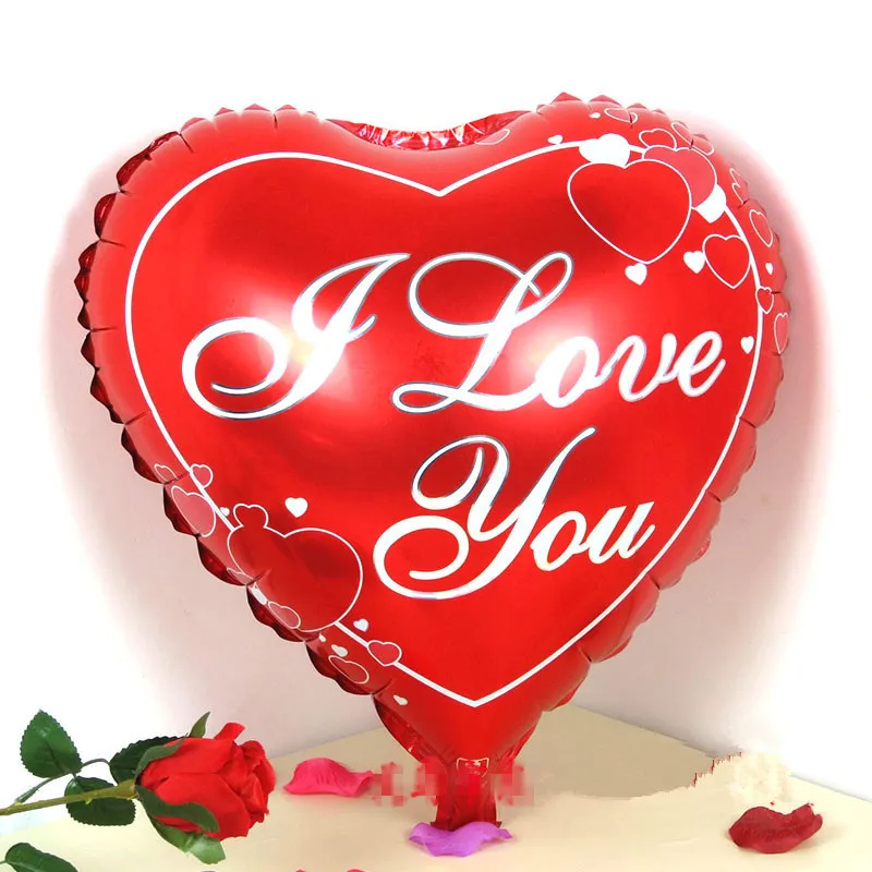 

Retail I Love You Heart Foil Balloon for Valentine's Day & Wedding Red Color Printed Toys Party Decoration