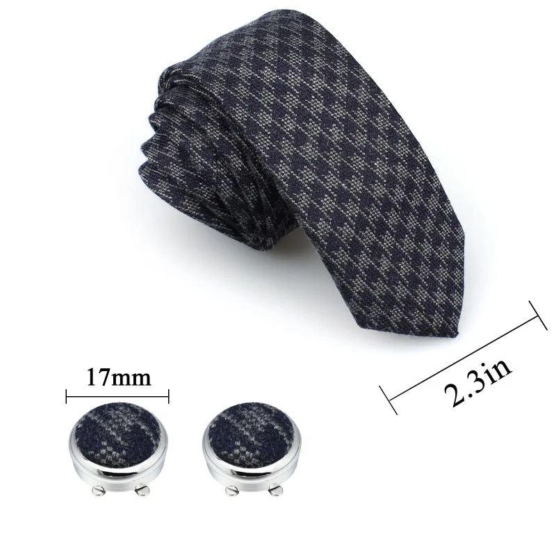 HAWSON мужской галстук с черным и белым карманом квадратный галстук-зажим кнопка запонки полиэстер плед в подарочной коробке