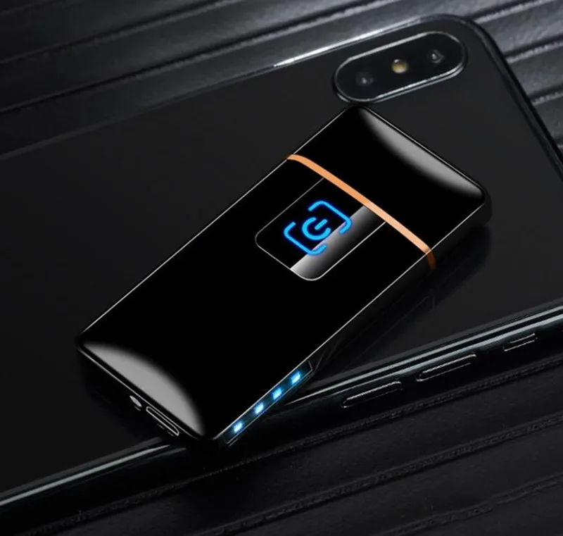 USB зарядка Зажигалка Ветрозащитная сенсорная индукция эксклюзивные Взрывные