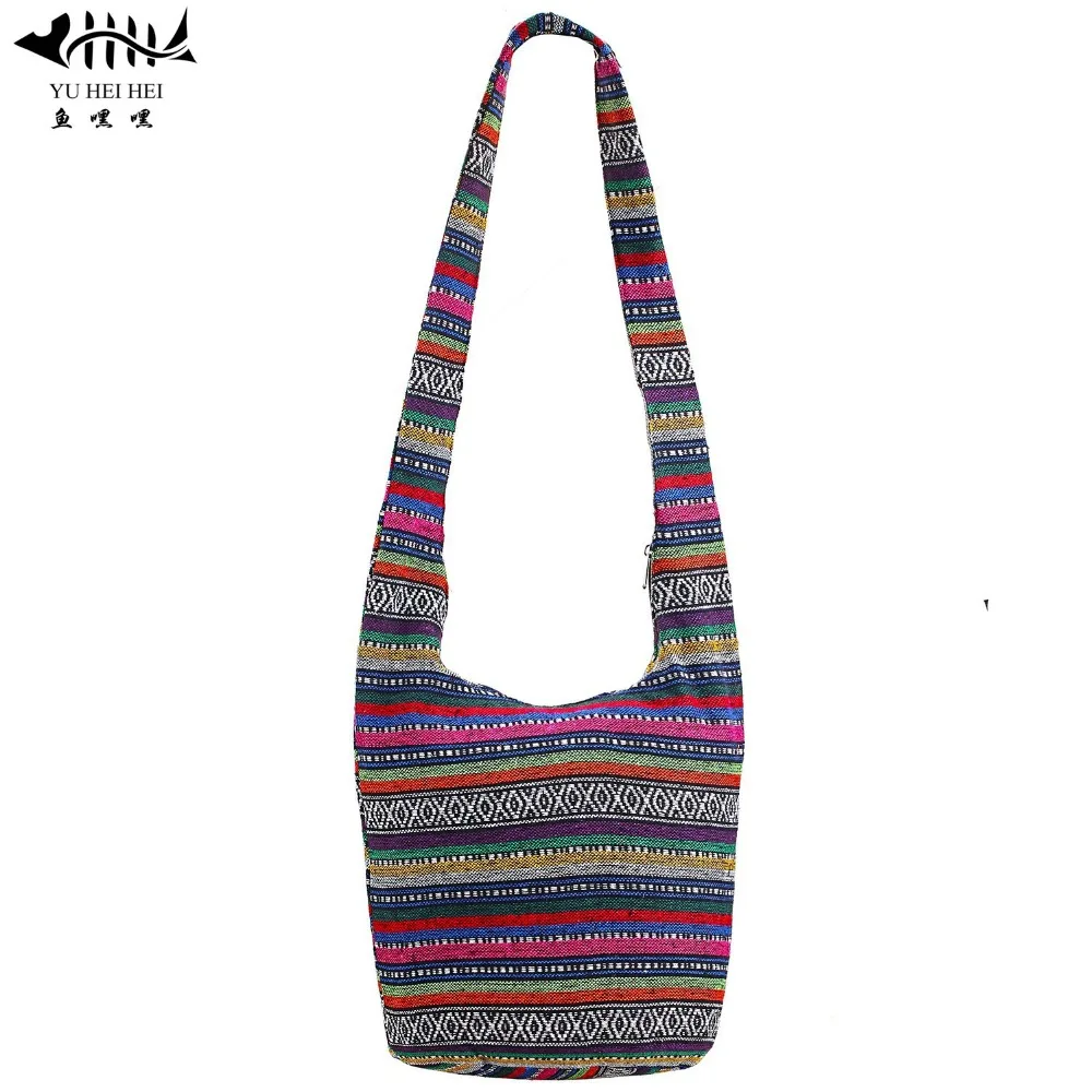 

Vintage Striped Bags Sling Shoulder Crossbody Bags Women Handbag Large Travel Bag Hippie Bohemian Hipster Messenger Bucket Bag