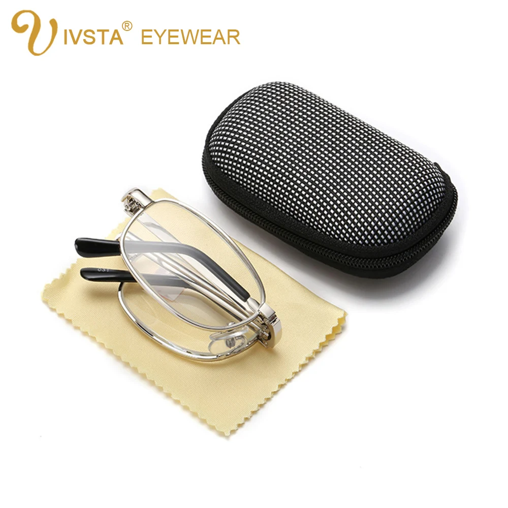 IVSTA skládací kovové dámské brýle na čtení skládací brýle brýle na dohled +100 250 300 3,5 4.0 Slim Case Portable 031