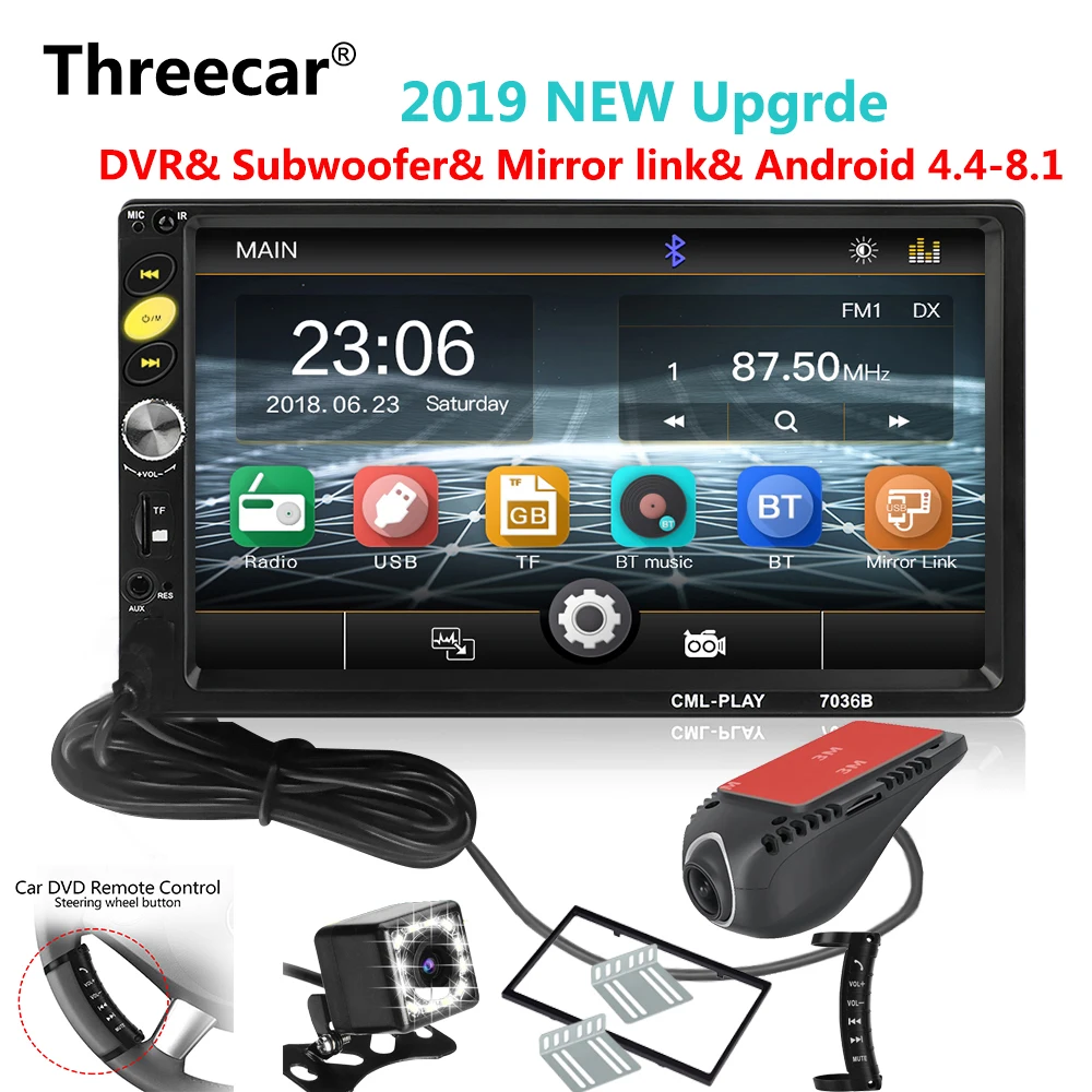 

2din Car Radio mirrorlink Android DVR subwoofer Car MP5 Player 7'' HD Touch Autoradio Bluetooth No dvd Tape Recorder
