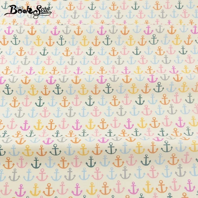 

Booksew Home Textile New Arrival 100% Cotton Twill Fabric Sewing Bedding Set Dolls Scrapbooking Anchors Design Quilting
