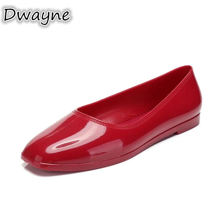 Dwayne 2018 women shoes Loafers Square Toe Ballet Flats casual shoes women Shallow flat Jelly shoes woman leather ladies shoes Women's Shoes