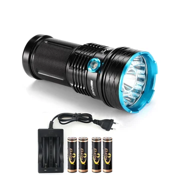 

High lumens Super Bright 12T6 LED Flashlight 18650 Tactical Torch Light Lamp for Camping Hunting & battery charger