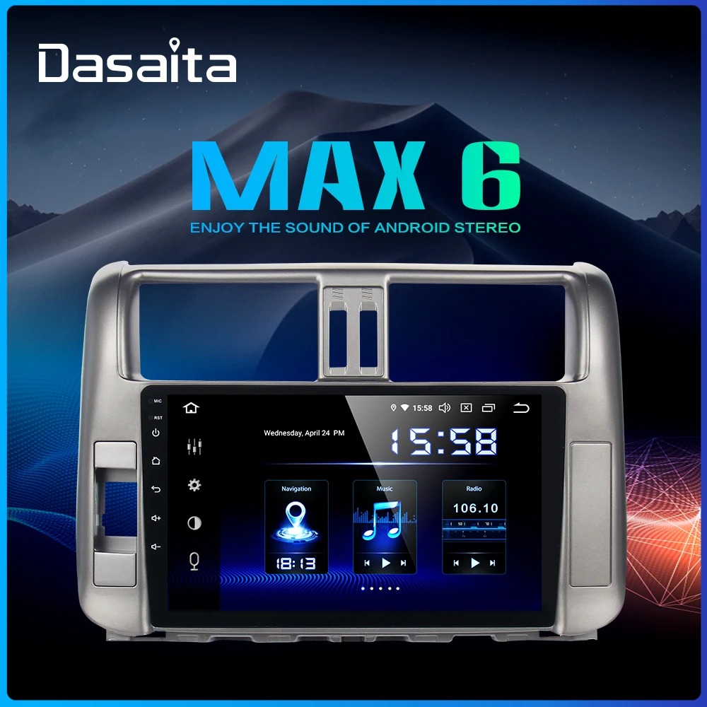 

Dasaita 10.2" IPS Screen Autoradio Android 9.0 for Toyota Prado 150 2010 2011 2012 2013 Bluetooth 64GB ROM MAX6
