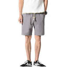 YJSFG дом Горячая Одежда Мужские Шорты повседневные мешковатые шнурки накладные карманы короткие льняные хлопковые брюки домашние пляжные белые шорты