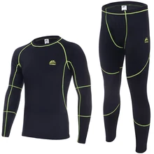 Outdoor Sports Fitness Underwear Set Winter Fleece Mens Cycling Base Layers Men Thermal Warm Long Johns Running Top Pants Suits winter warm outdoor sports thermal underwear set polartec long johns men women thermal underwear top pants cycling base layers 4