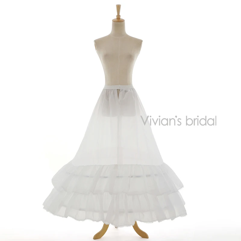 

Vivians Bridal 2 Layers Hot Sale Underskirt Bridal Accessories Petticoat A-Line White Free Shipping Good Quality 8803