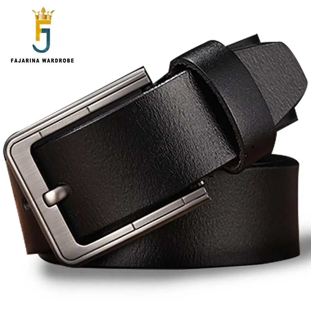 

FAJARINA Men's Casual Styles Design Pin Buckle Belt Cowhide Leather the 2nd Layer Cowskin Belts for Men 3.8cm Wide N17FJ586