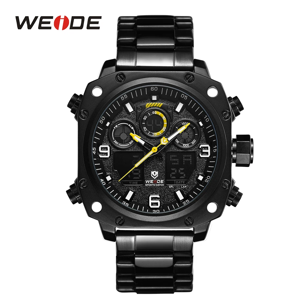 

WEIDE Digital Three Dials Men's Sports Watch Army Military Quartz Black Strap Military Watches Clock Relogio Masculino Dropship