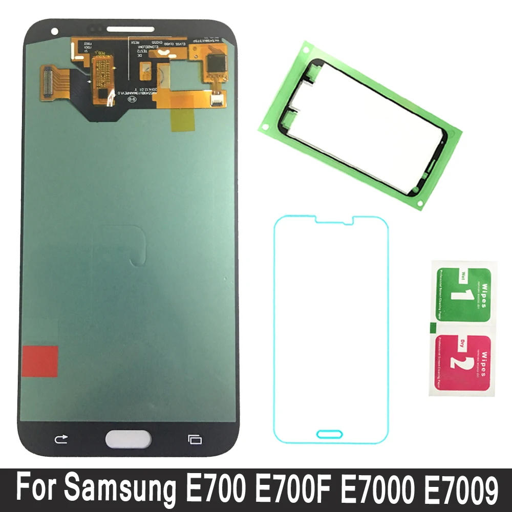 

Super AMOLED LCD For Samsung Galaxy E7 E700 E700F E7000 Display Touch Screen Digitizer Assembly Replacement Adjust Brightness