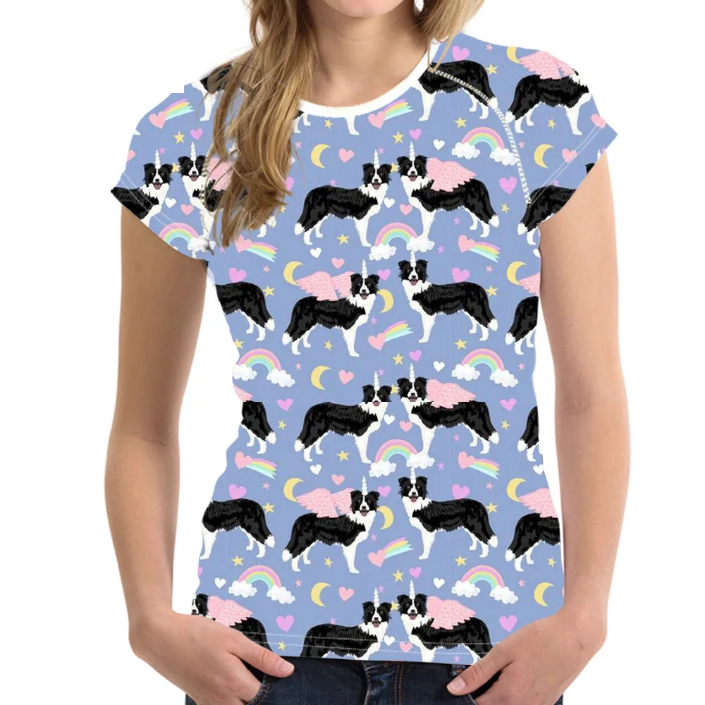 Забавные летние футболки для девочек с принтом в виде радуги и коня Harajuku, короткие футболки с круглым вырезом, одежда повседневные футболки