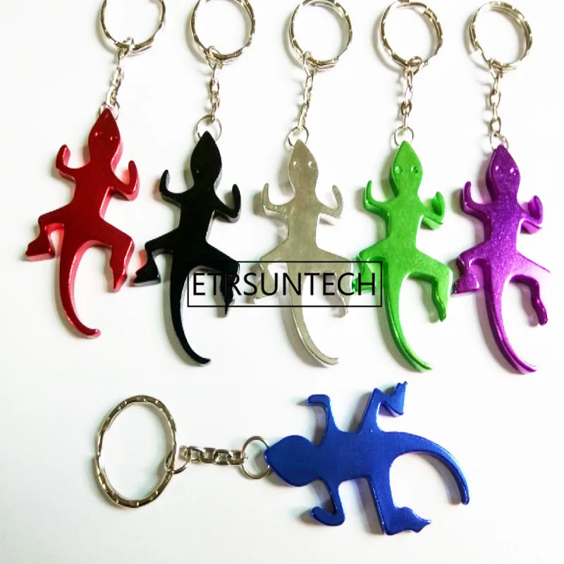 Wholesale 500pcs Gecko &Lizard Bottle Opener Keychain Aluminum Alloy Beer opener Promotion
