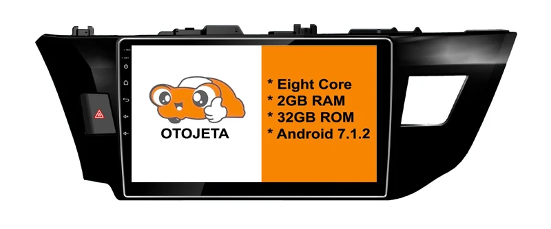 otojeta big screen hd car DVD player radio headunit tape recorder for 2014 TOYOTA LHD LEVIN