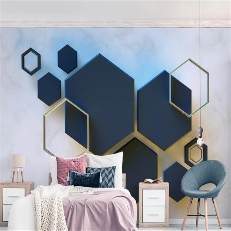 

beibehang Mural 3d Custom Wallpaper 3d Geometric Hexagon Mosaic Mosaic Mural TV Background Wallpaper 3d wall murals wallpaper