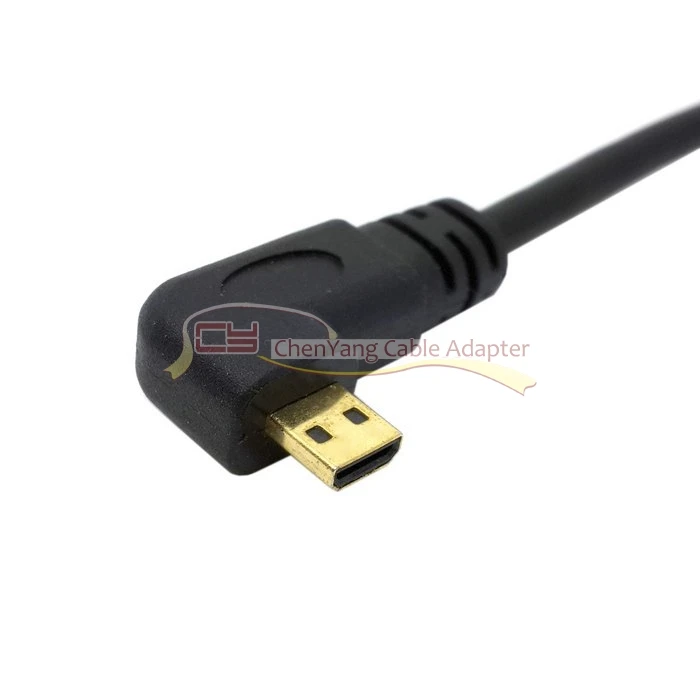 10 шт./лот CY левый Угловой 90 градусов микро HDMI к HDMI Мужской HDTV кабель 50 см для сотового телефона и планшета