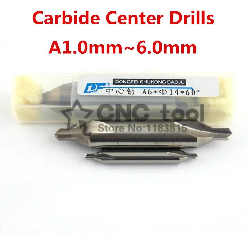 

1PCS Carbide Center Drill A-Type 1.0mm~6.0mm 60 Degrees Center Drills Countersinks Bit,locating center hole tool,Cutting tools