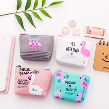 New cute wallet children s wallet fashion cartoon flamingo canvas font b coin b font font