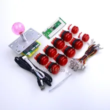 Reyann New Arcade DIY Kits Parts LED USB Encoder + 1X LED Joystick + 10X LED Light Push Button For Windows System & Raspberry Pi