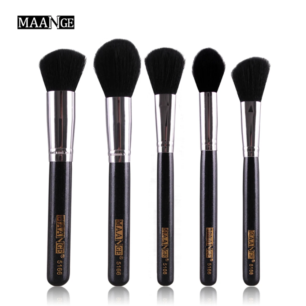 

5pcs Pro Makeup Brushes Professional Make Up Brush Kit Face Foundation Maquiagem Power Brushes + PU Leather Bag Best Quality