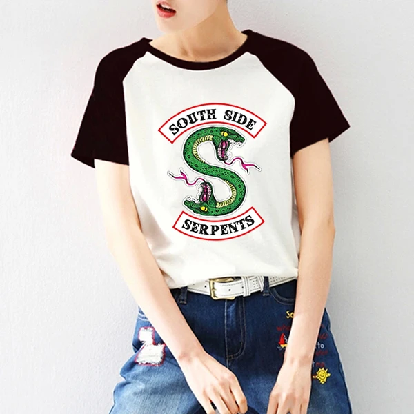 

Japanese Snake Print Harajuku Letter Print Raglan Short Sleeve T-shirt Tee Shirts Anime Clothes Manga Tshirt Riverdale T shirt