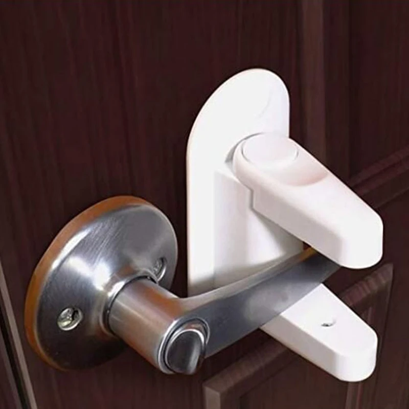 Us 7 03 10 Off Door Lever Lock Safety Child Proof Doors 3m Adhesive Lever Door Lever Handles In Door Handles From Home Improvement On Aliexpress