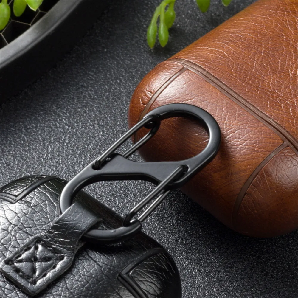 Genuine Leather Hook Case For AirPods Vintage Matte For Airpods 1 2 Luxury Protective Storage Bag Black Brown Drop shipping