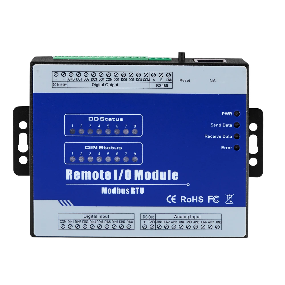 Industrial Iot Remote Io Module Modbus Rtu Optical Isolated Digital