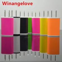 Winangelove 500 шт красочные 1A штепсельная вилка американского стандарта AC Питание домашний настенный адаптер USB Зарядное устройство для iPhone7 6 5 для samsung s7 s6